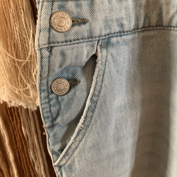 Pacsun Faded  Distressed Light Blue Overalls Size Medium - Picture 4 of 8